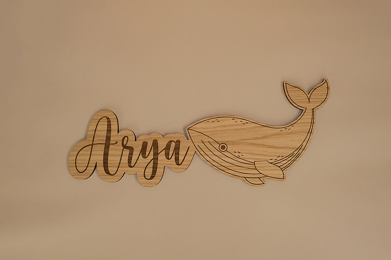 Baleine en bois décoration murale à personnaliser