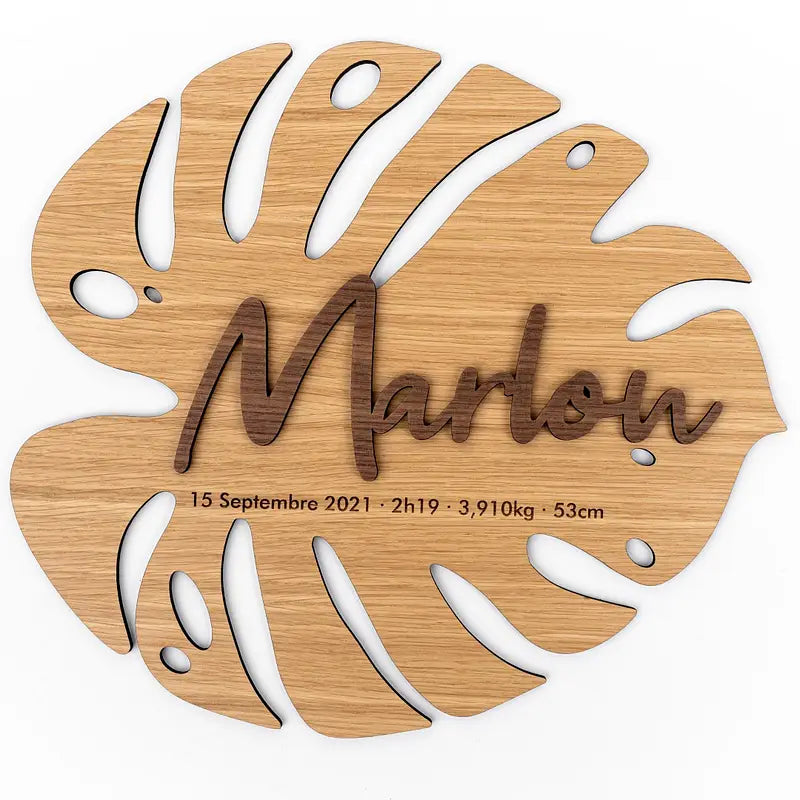 Feuille Monstera en bois à personnaliser