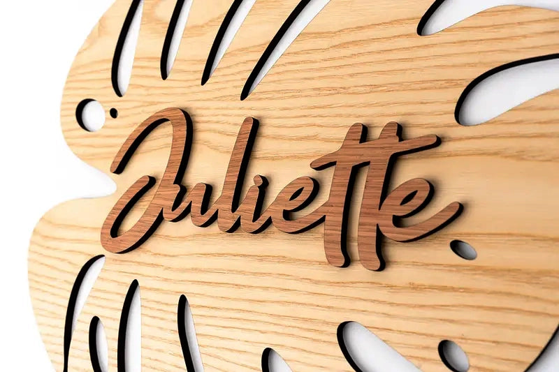 Mini Feuille Monstera en bois à personnaliser