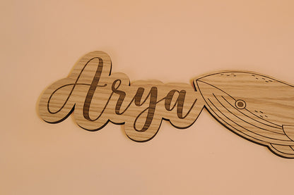 Wal-Wanddekoration aus Holz zum Personalisieren 