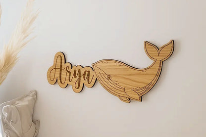 Wal-Wanddekoration aus Holz zum Personalisieren 