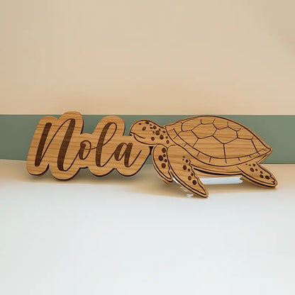 Decorazione murale tartaruga in legno da personalizzare 