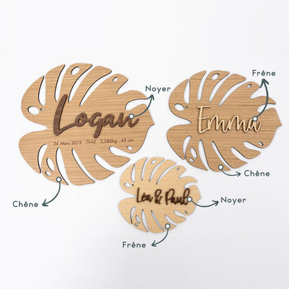 Foglia Monstera in legno da personalizzare
